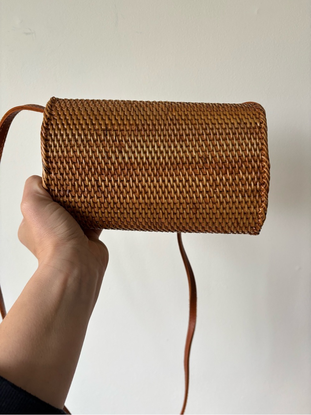 Bali Woven Straw Crossbody Bag in classic tan - super cute! Great texture add - Picture 3 of 6